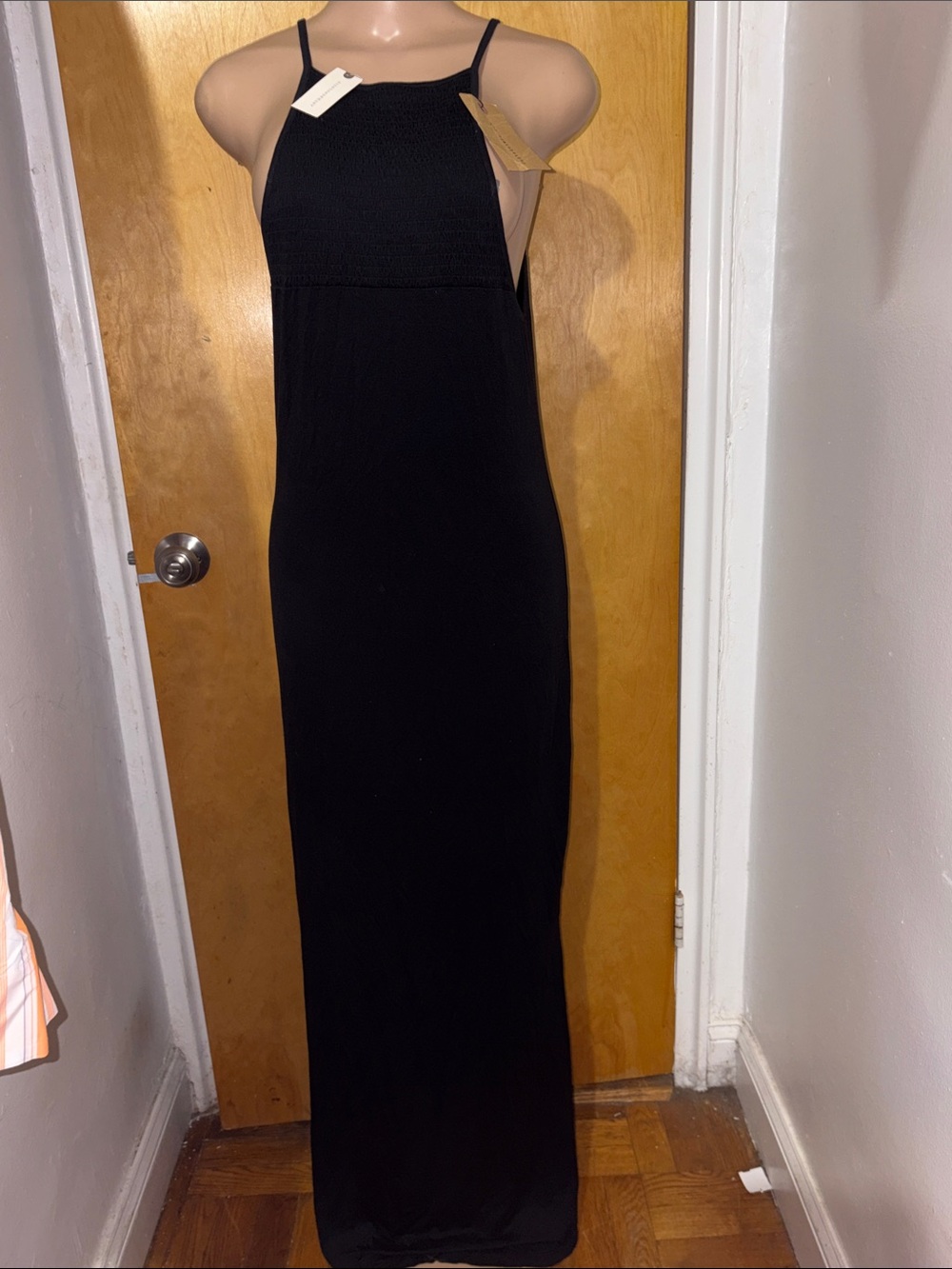 Knot Sisters Anthropologie Black Halter Neck Maxi Dress